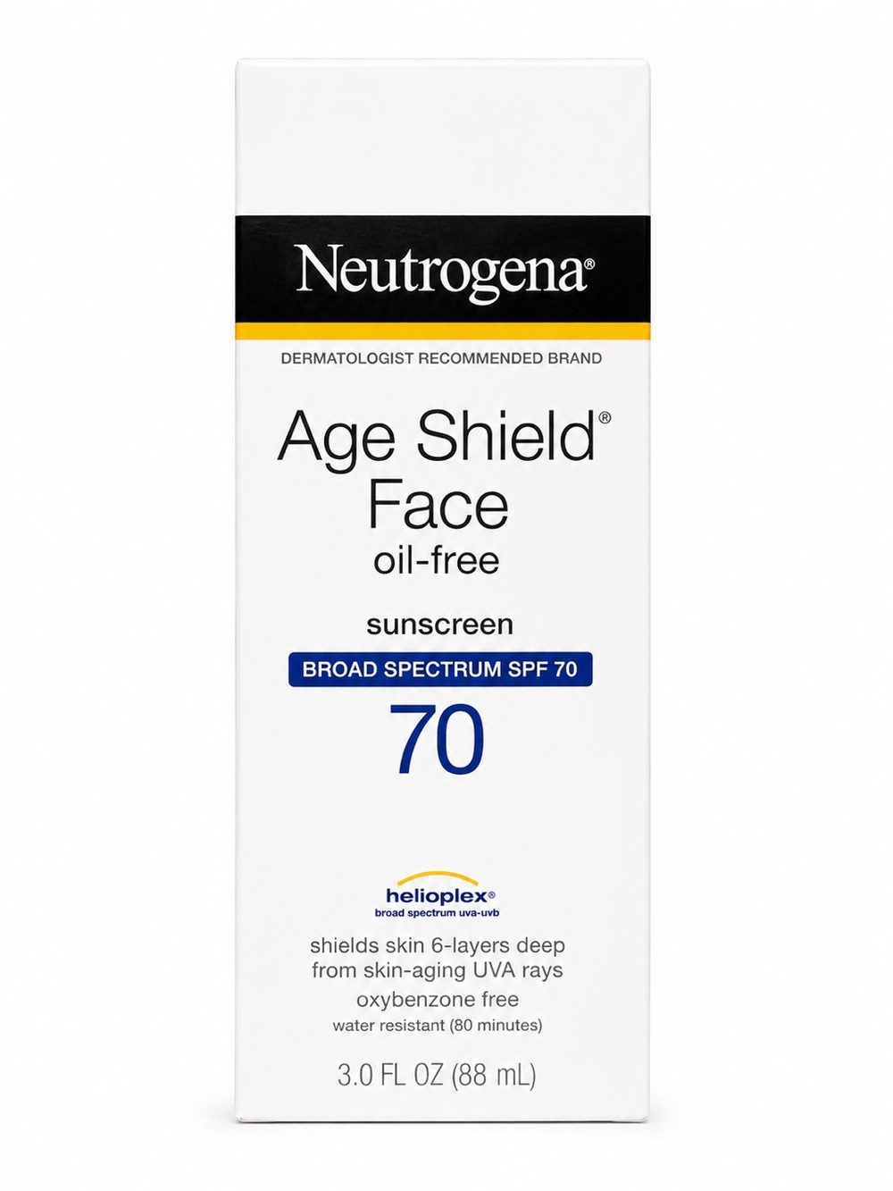 Neutrogena White and Black Age Shield Face Oil-Free Sunscreen SPF 70